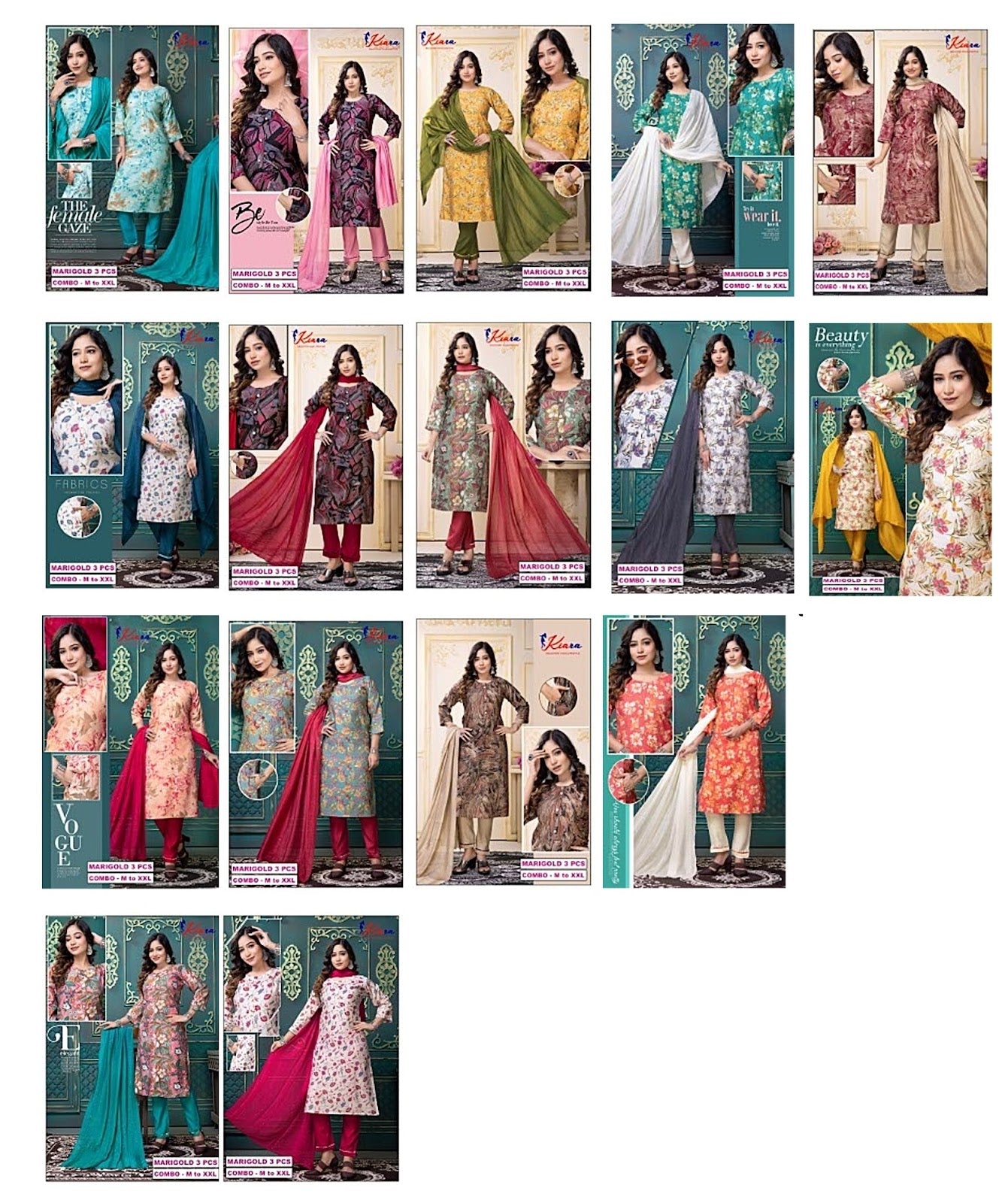 Marigold Kiara Roman Silk Readymade Pant Style Suits Wholesale
