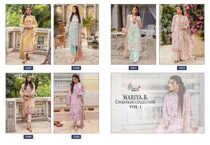 Mariya B Chikankari Collection Vol 1 Shree Fabs Cotton Pakistani Patch Work Suits Exporter Gujarat