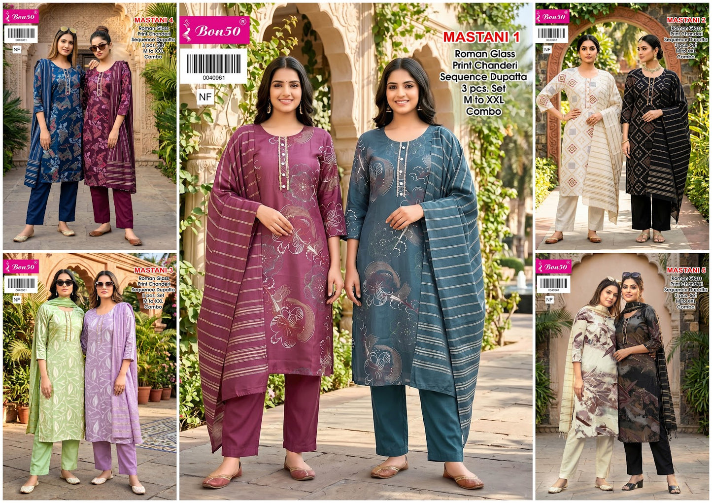 Mastani Bon50 Roman Readymade Pant Style Suits Wholesaler India