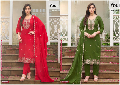 Mauli Your Roman Silk Readymade Pant Style Suits Wholesale Price