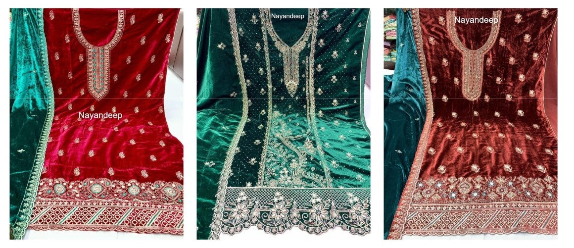 Maya Nayandeep Viscose Velvet Suits Exporter Gujarat