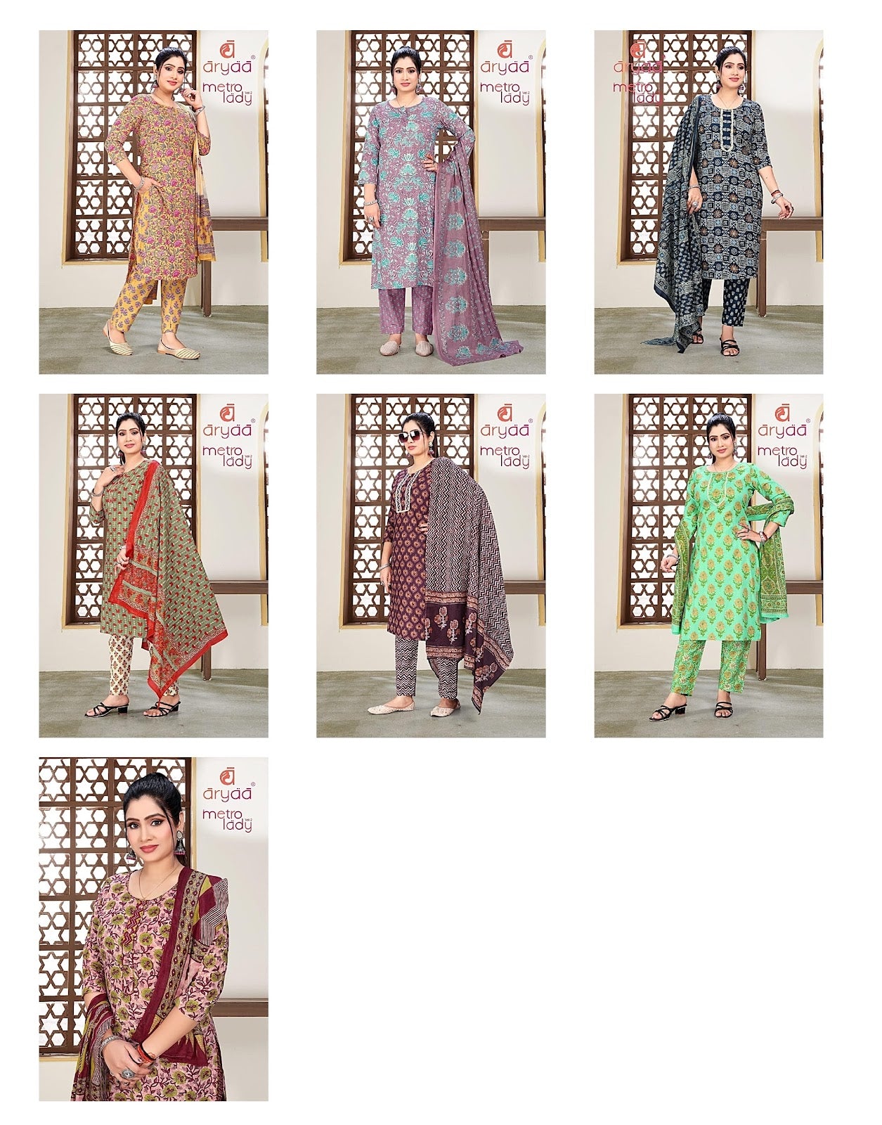 Metro Lady Vol 2 Aryaa Cotton Readymade Pant Style Suits Wholesale