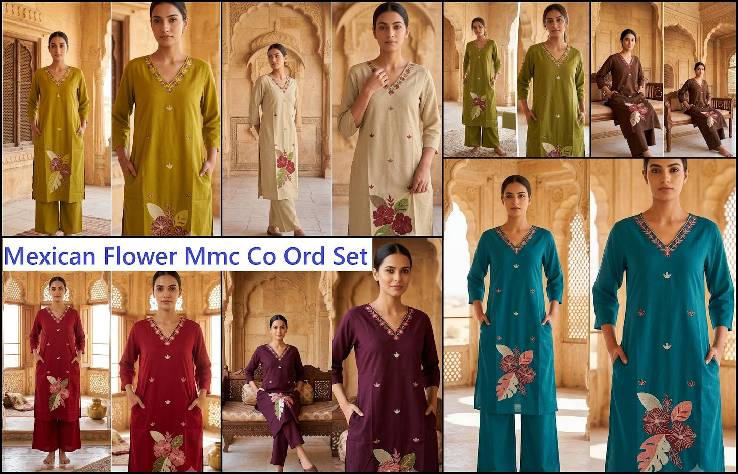 Mexican Flower Mmc Dhabu Cotton Co Ord Set Wholesaler India