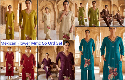 Mexican Flower Mmc Dhabu Cotton Co Ord Set Wholesaler India
