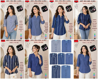 Mg 2W Kurta Style Imp Cotton Stylish Short Tops Wholesale Price