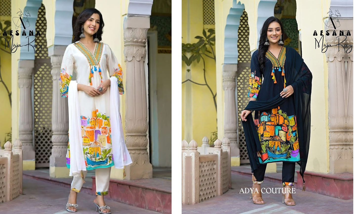 Mirja Roy Afsana Rayon Readymade Pant Style Suits Exporter Gujarat