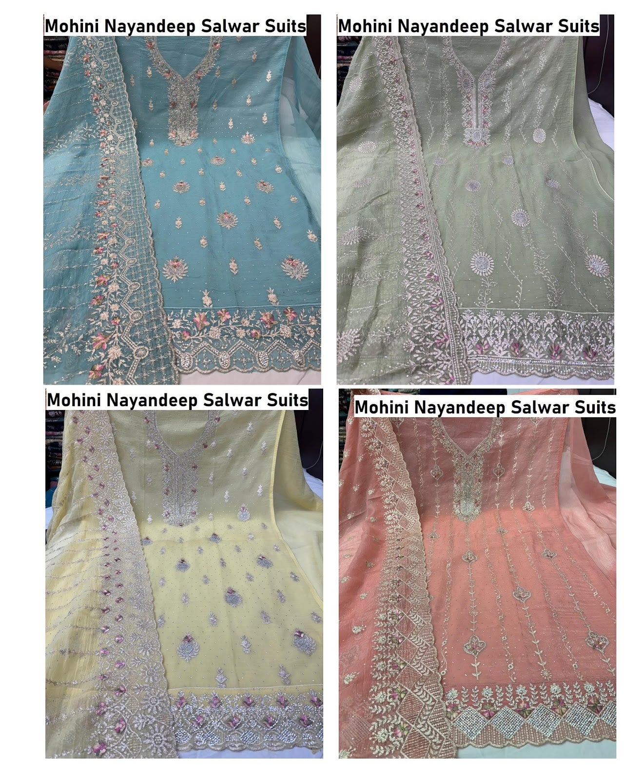 Mohini Nayandeep Crunchy Silk Salwar Suits Wholesale Rate