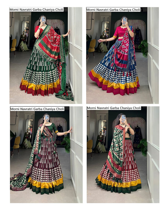 Morni Navratri Garba Tussar Silk Chaniya Choli Wholesale