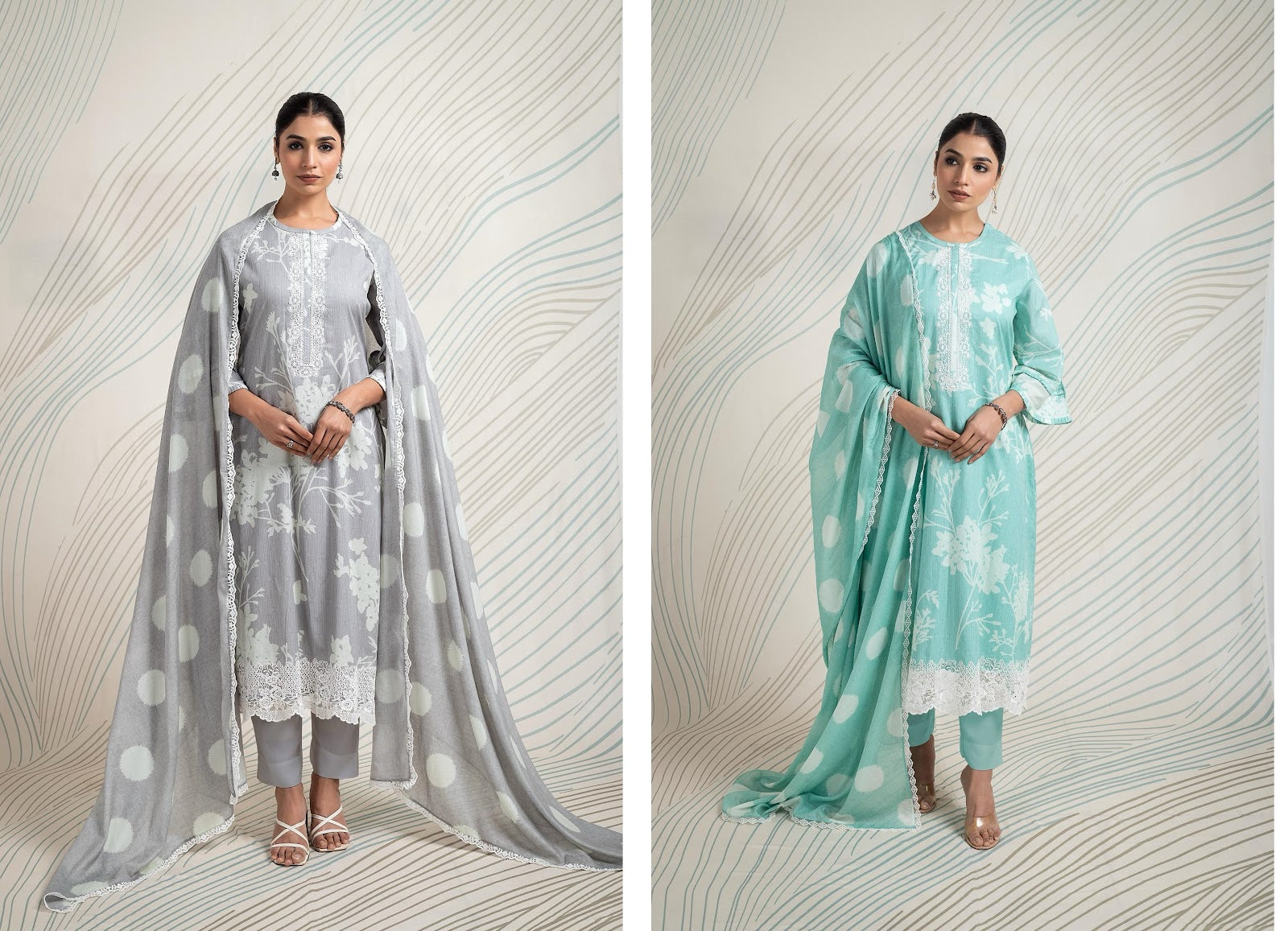 Mosaic Naariti Cotton Lawn Pant Style Suits Supplier India