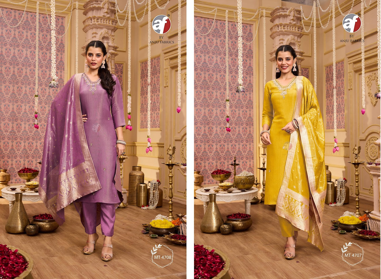 Mt 4707-08 Af Simmer Tissue Readymade Pant Style Suits Manufacturer