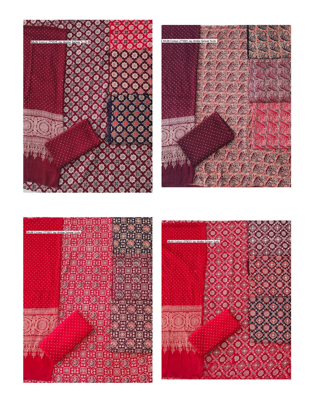 Multi Colour 271025 Jay Ambe Rayon Salwar Suits Exporter Gujarat