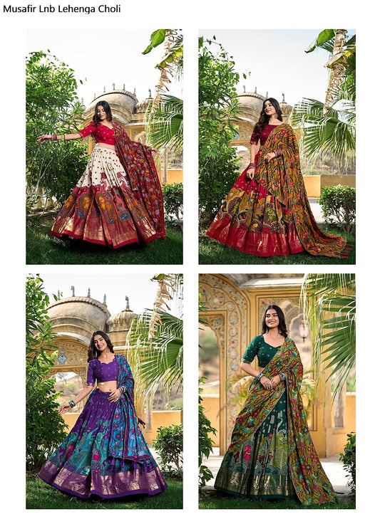Musafir Lnb Tussar Silk Lehenga Choli Wholesale Rate