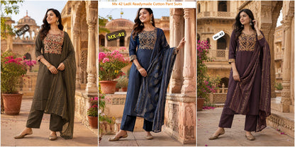 Mx 42 Ladli Dhabu Readymade Cotton Pant Suits Supplier