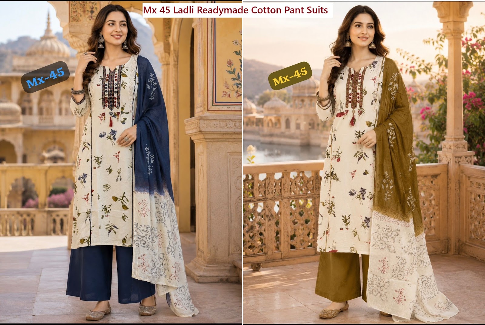 Mx 45 Ladli Dhabu Readymade Cotton Pant Suits Manufacturer Ahmedabad