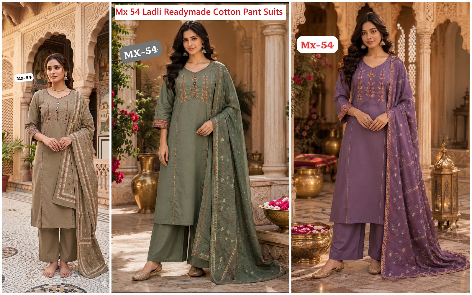 Mx 54 Ladli Dhabu Readymade Cotton Pant Suits Exporter