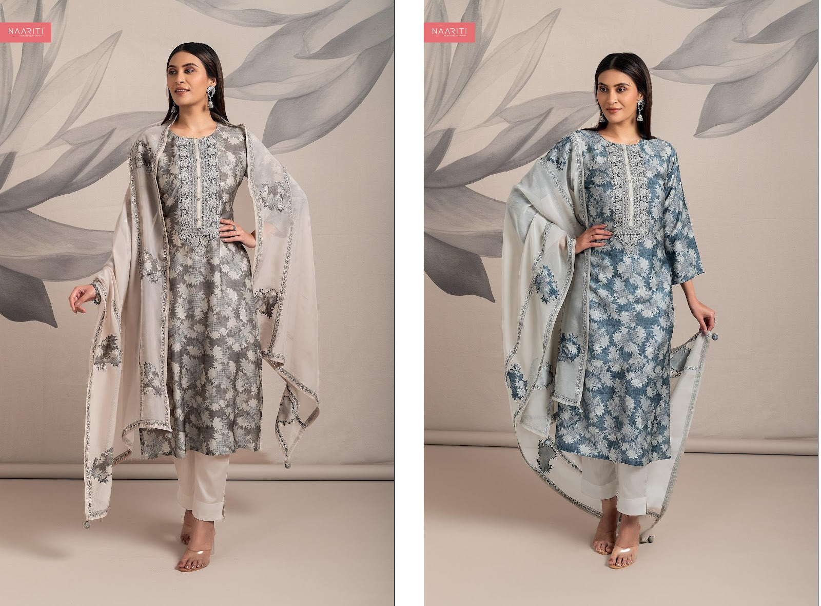 Nadia Naariti Muslin Pant Style Suits Wholesaler