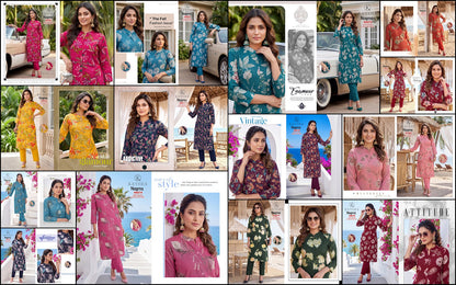 Nagma Kysa Vertican Kurti Pant Set Manufacturer Gujarat