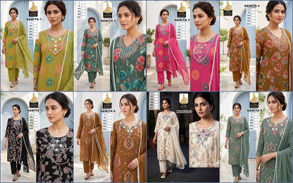 Namita Make Aaro Chanderi Readymade Pant Style Suits Supplier Gujarat
