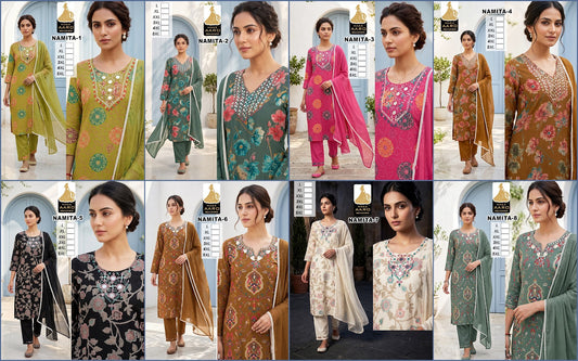 Namita Make Aaro Chanderi Readymade Pant Style Suits Supplier Gujarat