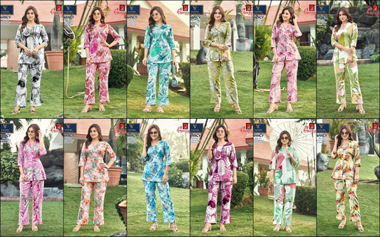 Nancy Vol 1 Ganpati Rayon Co Ord Set Exporter