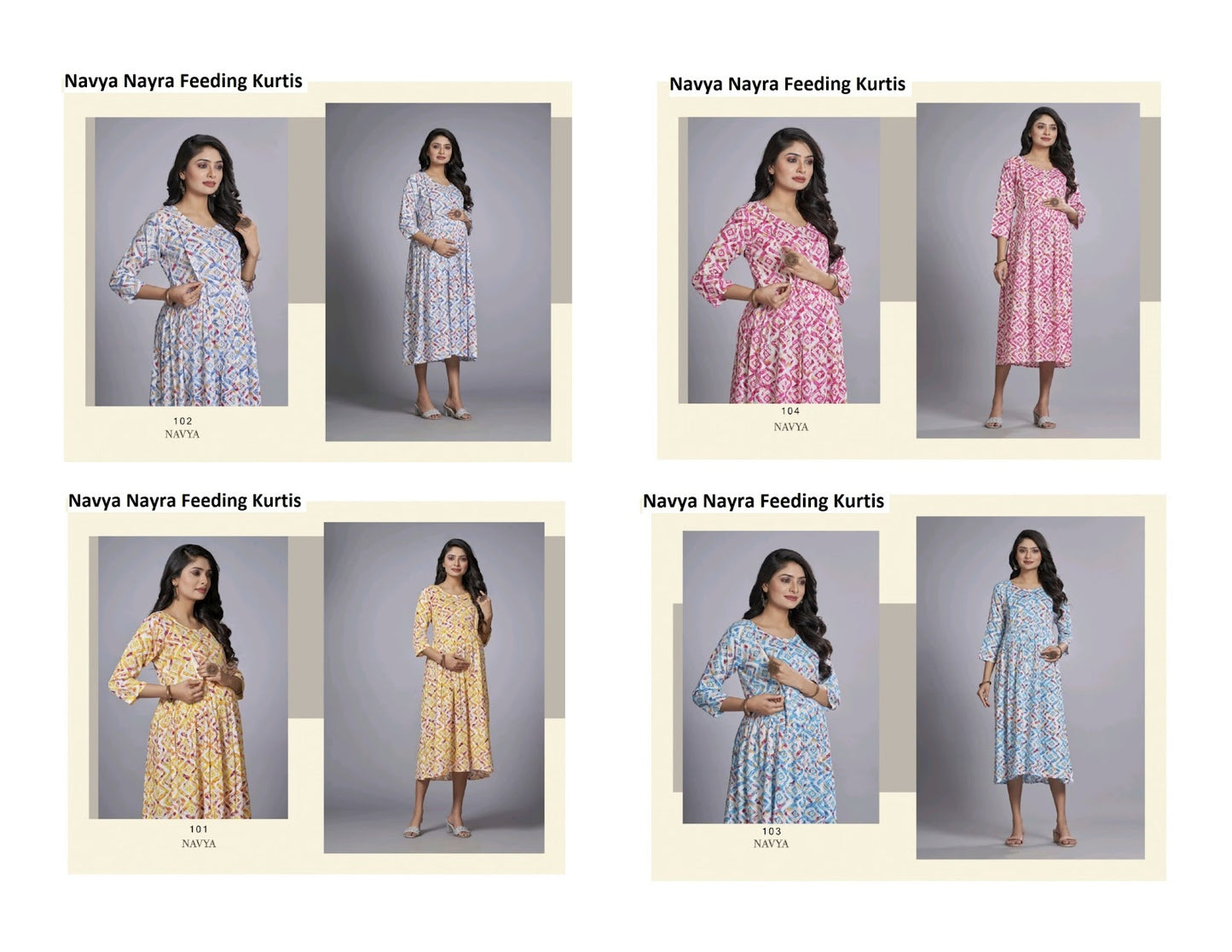 Navya Nayra Rayon Feeding Kurtis Supplier Ahmedabad