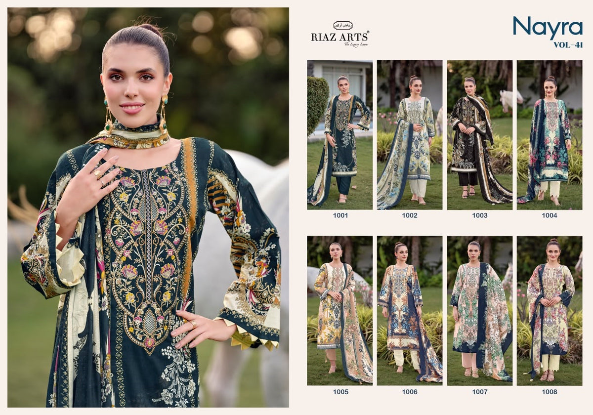 Nayra Vol 41 Riaz Art Cotton Karachi Salwar Suits Manufacturer Gujarat