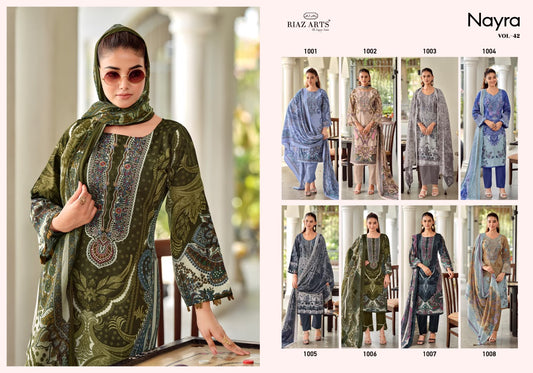 Nayra Vol 42 Riaz Art Cotton Karachi Salwar Suits Wholesale Price