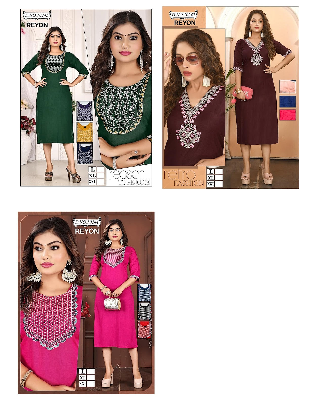 Neck Design 1308 Mmc Rayon Knee Length Kurtis Wholesale Price
