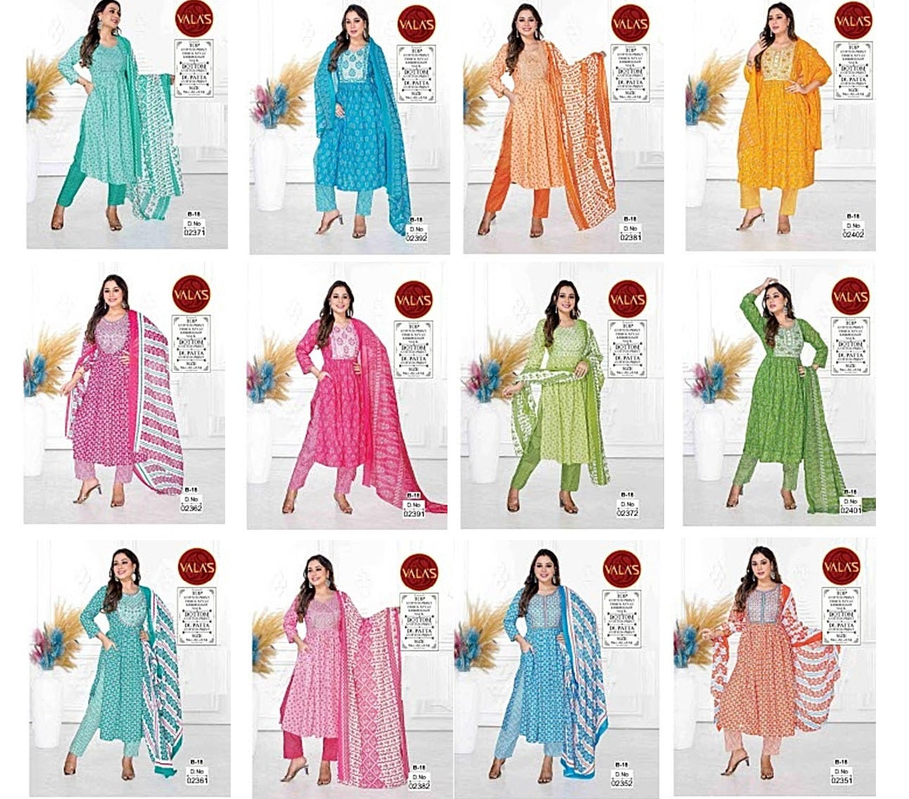 Neck Embroidery Valas Cotton Readymade Pant Style Suits Supplier Ahmedabad