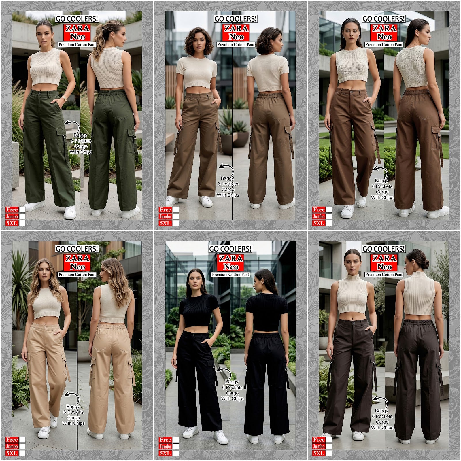 Neo Zara Go Coolers Amiti Cotton Women Cargo Pants Manufacturer Ahmedabad