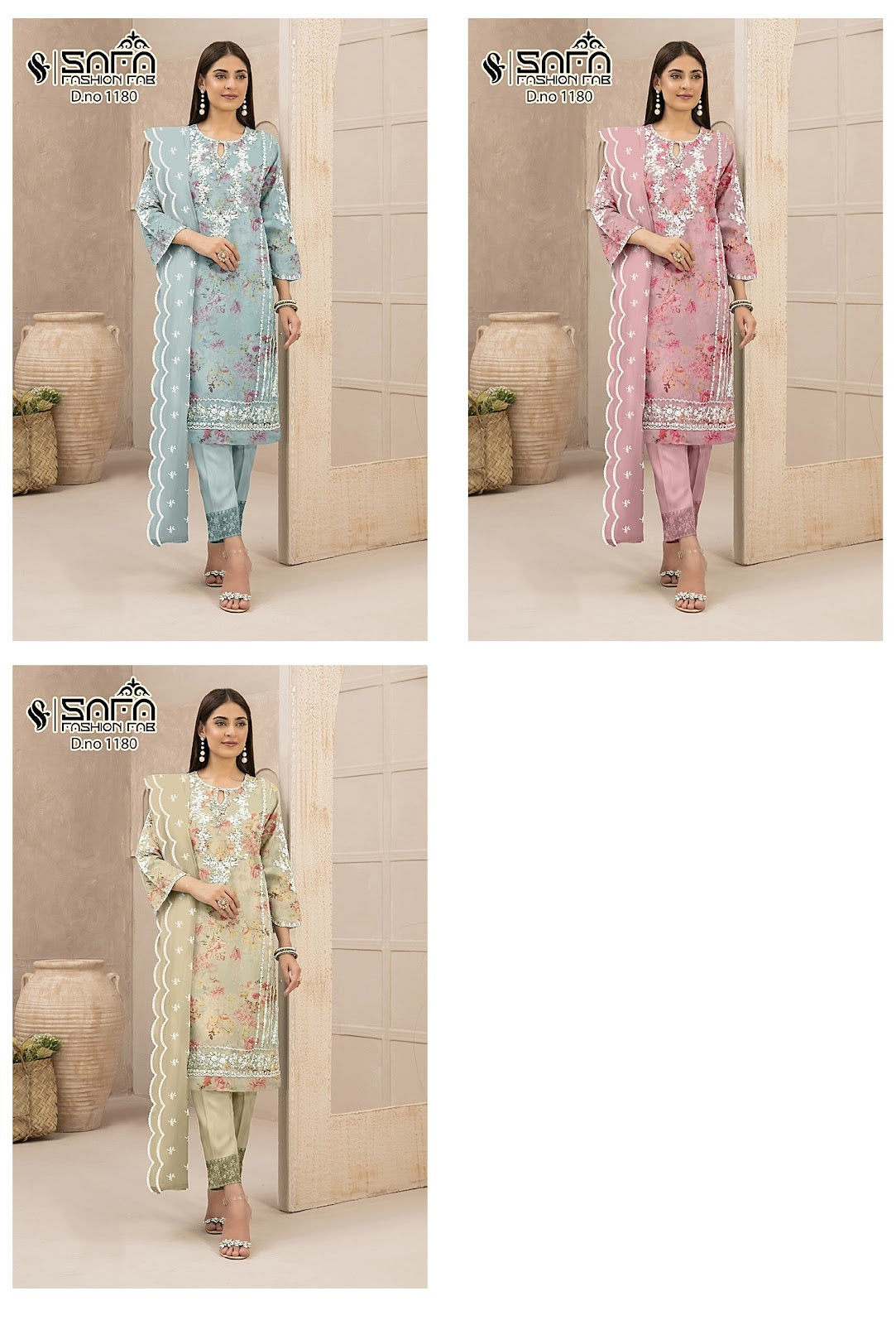 New 1180 Safa Fashion Fab Organza Pakistani Readymade Suits Exporter India