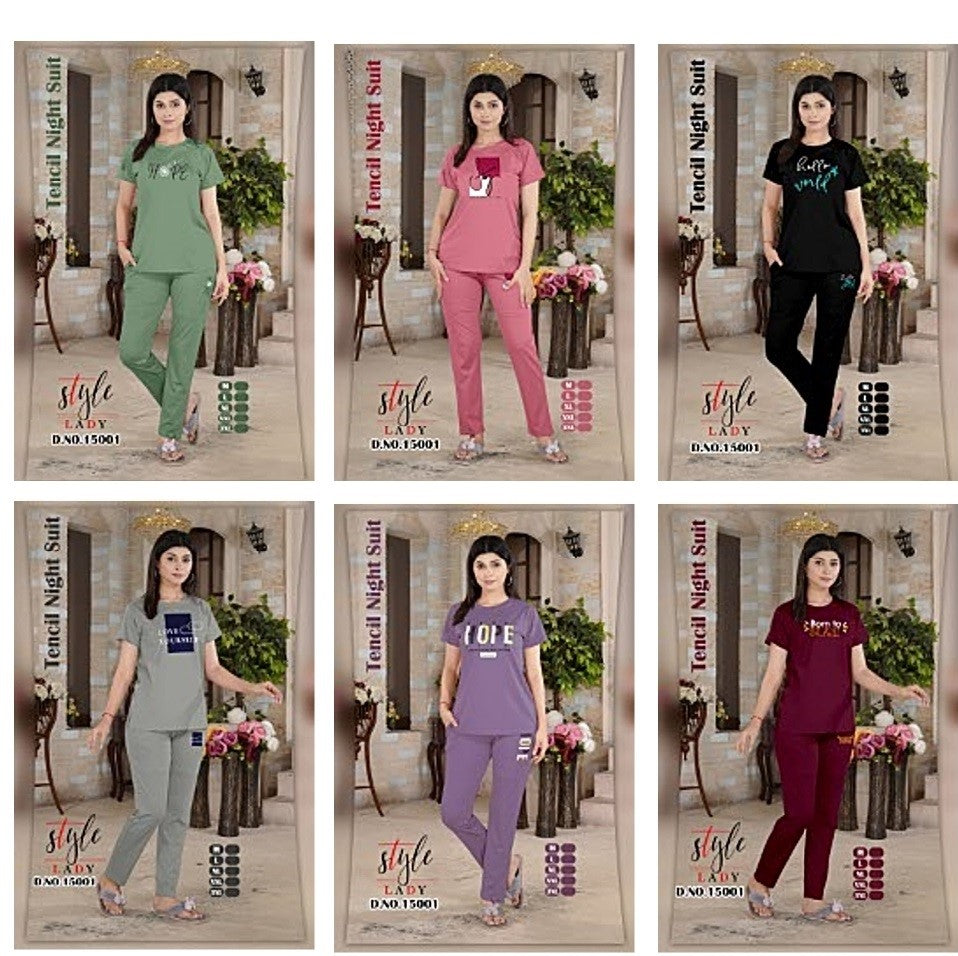 New 15001 Ladys Imported Pyjama Night Suits Wholesale Price