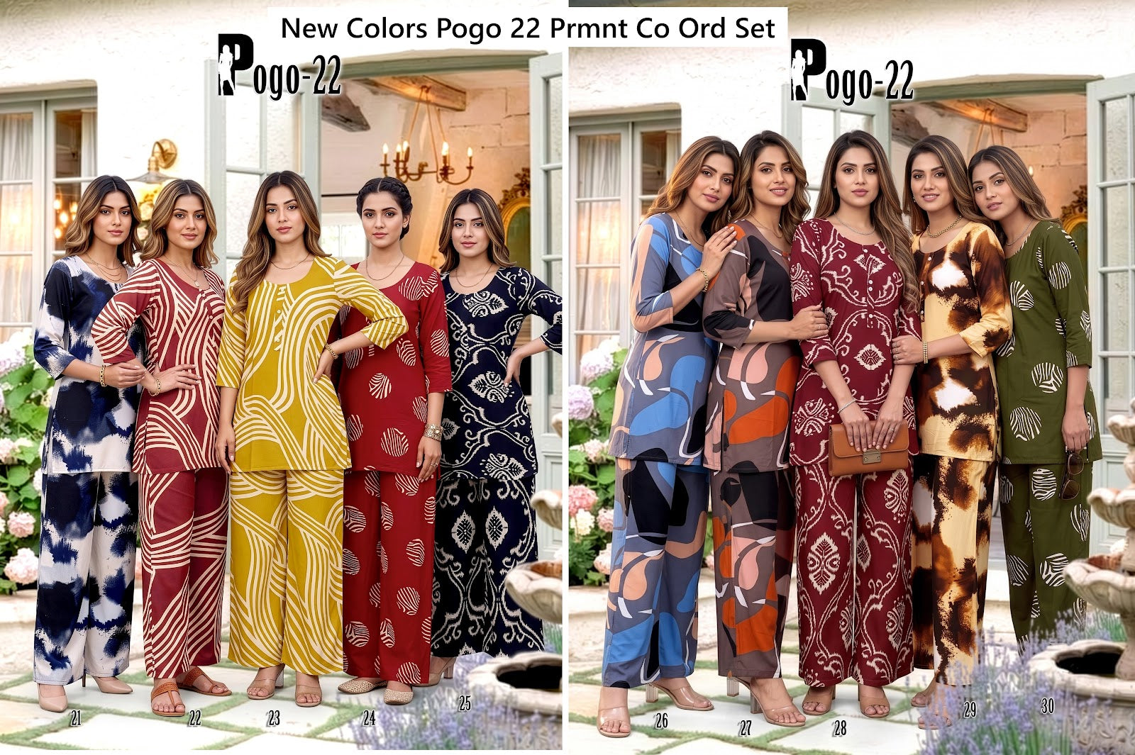 New Colors Pogo 22 Prmnt Rayon Co Ord Set Exporter Gujarat