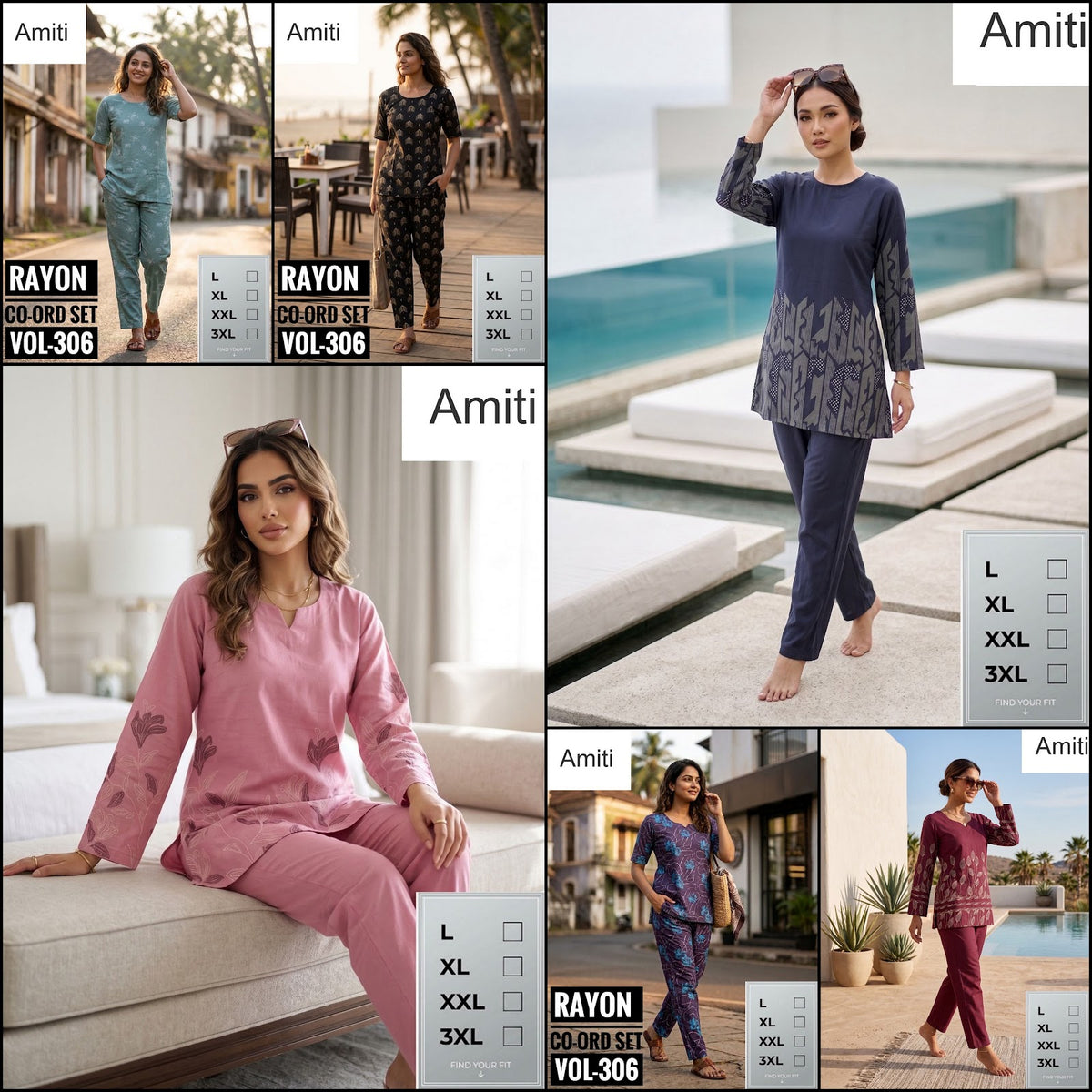 New Colors Vol 306 Amiti Rayon Co Ord Set Supplier Ahmedabad