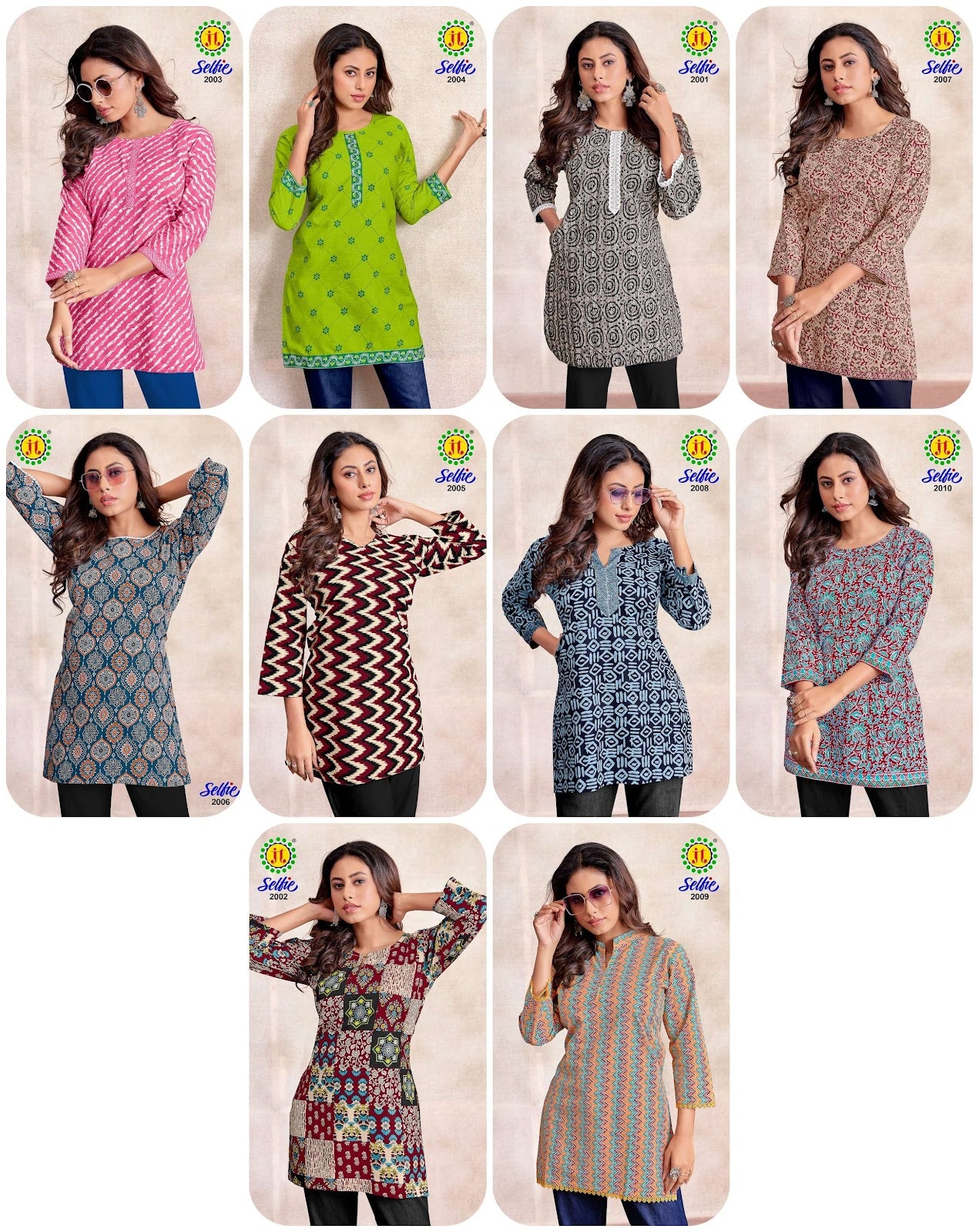 New Selfie Jt Cotton Short Kurtis Exporter Gujarat