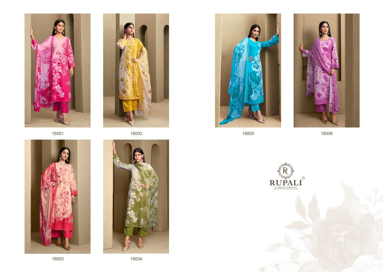 New Ulfat Rupali Cambric Lawn Pant Style Suits Exporter Gujarat