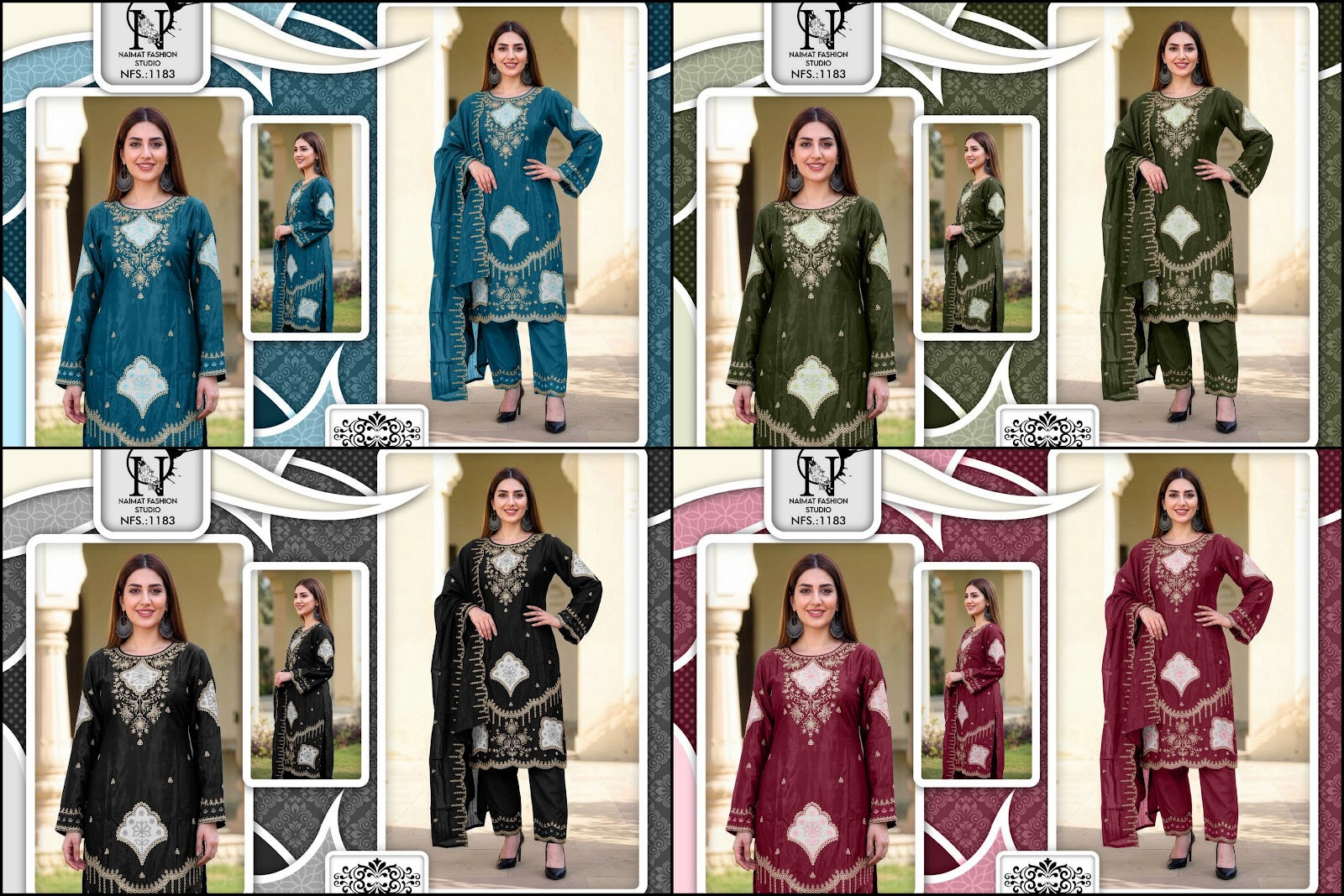 Nfs 1183 Naimat Fashion Studio Pakistani Readymade Suits Exporter