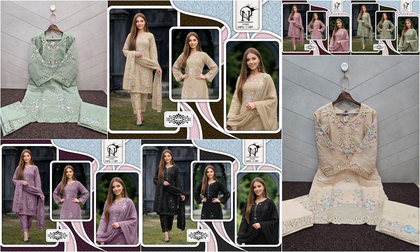 Nfs 1189 Naimat Fashion Studio Fancy Pakistani Readymade Suits Exporter