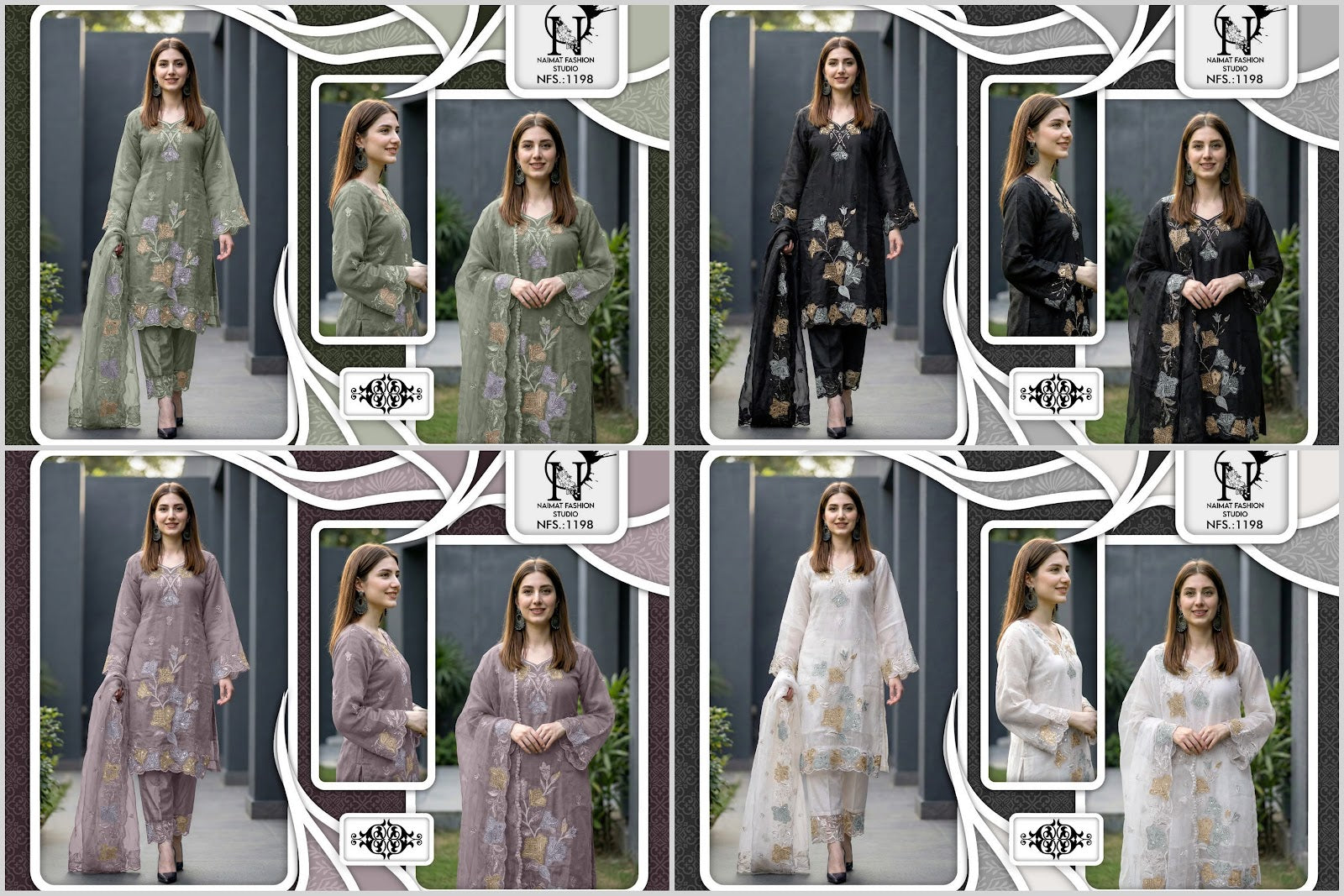 Nfs 1198 Naimat Fashion Studio Pakistani Readymade Suits Supplier India