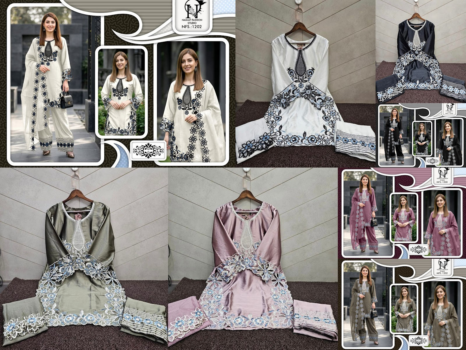Nfs 1202 Naimat Fashion Studio Pakistani Readymade Suits Supplier Ahmedabad