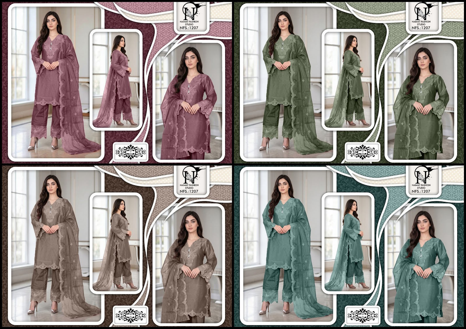 Nfs 1207 Naimat Fashion Studio Pakistani Readymade Suits Manufacturer India