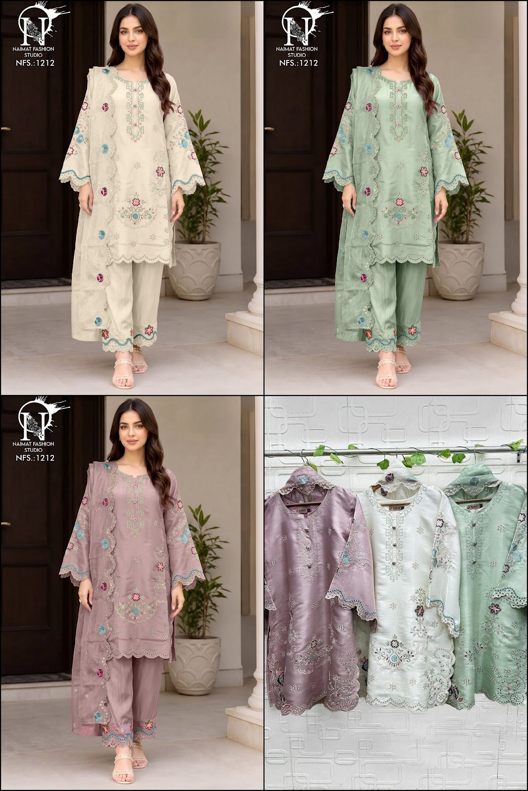 Nfs 1212 Naimat Fashion Studio Roman Pakistani Readymade Suits Exporter