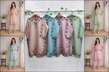 Nfs 1213 Naimat Fashion Studio Cambric Cotton Pakistani Readymade Suits Wholesale Price