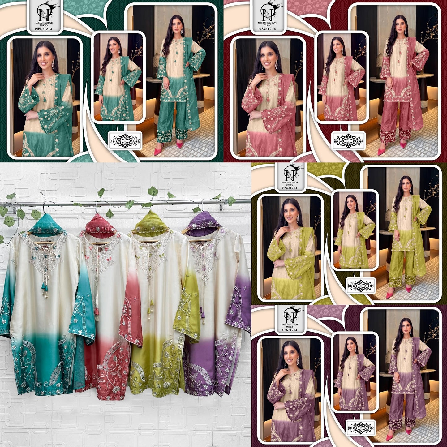 Nfs 1214 Naimat Fashion Studio Ho Pakistani Readymade Suits Supplier Gujarat