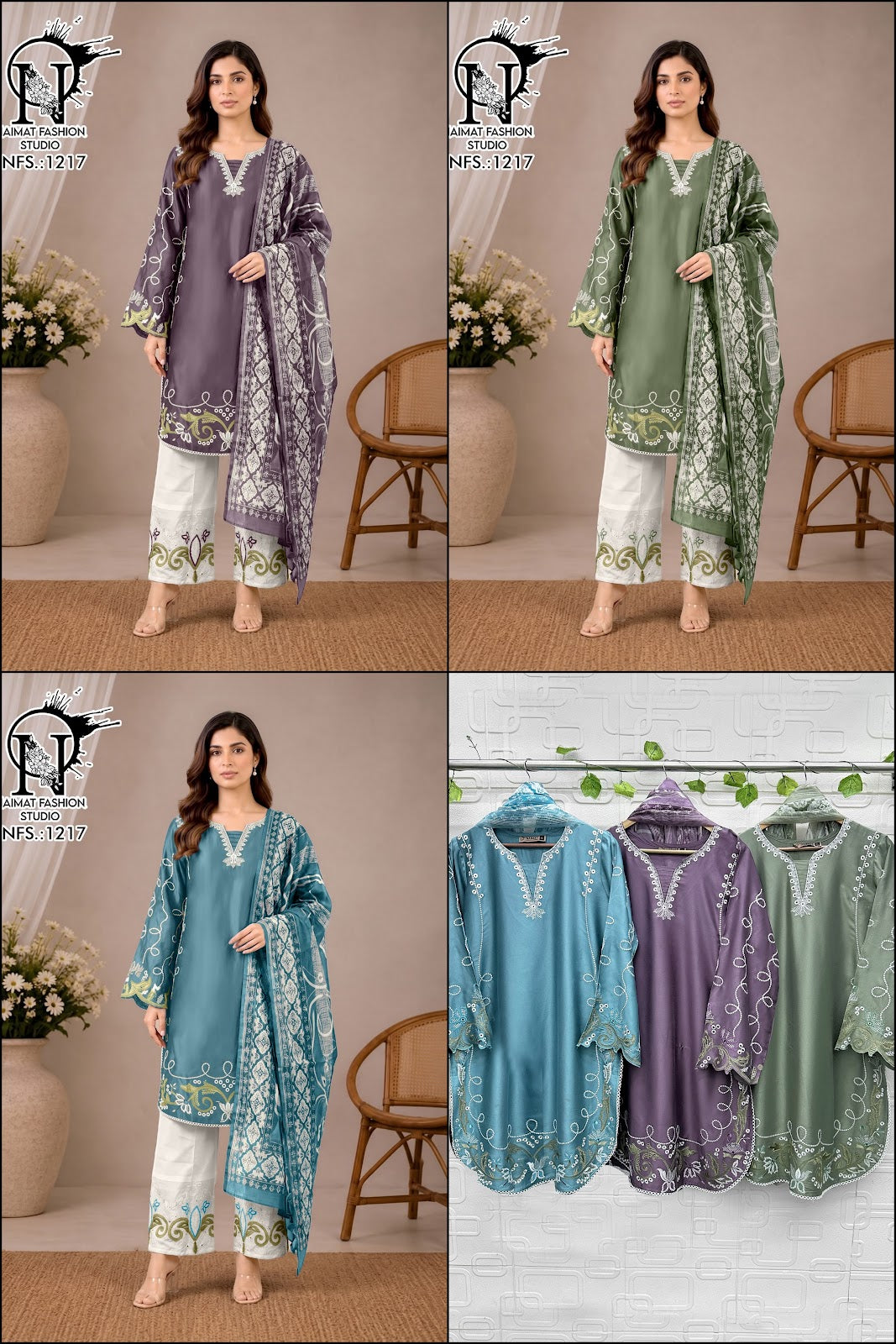 Nfs 1217 Gajji Naimat Fashion Studio Satin Pakistani Readymade Suits Manufacturer India