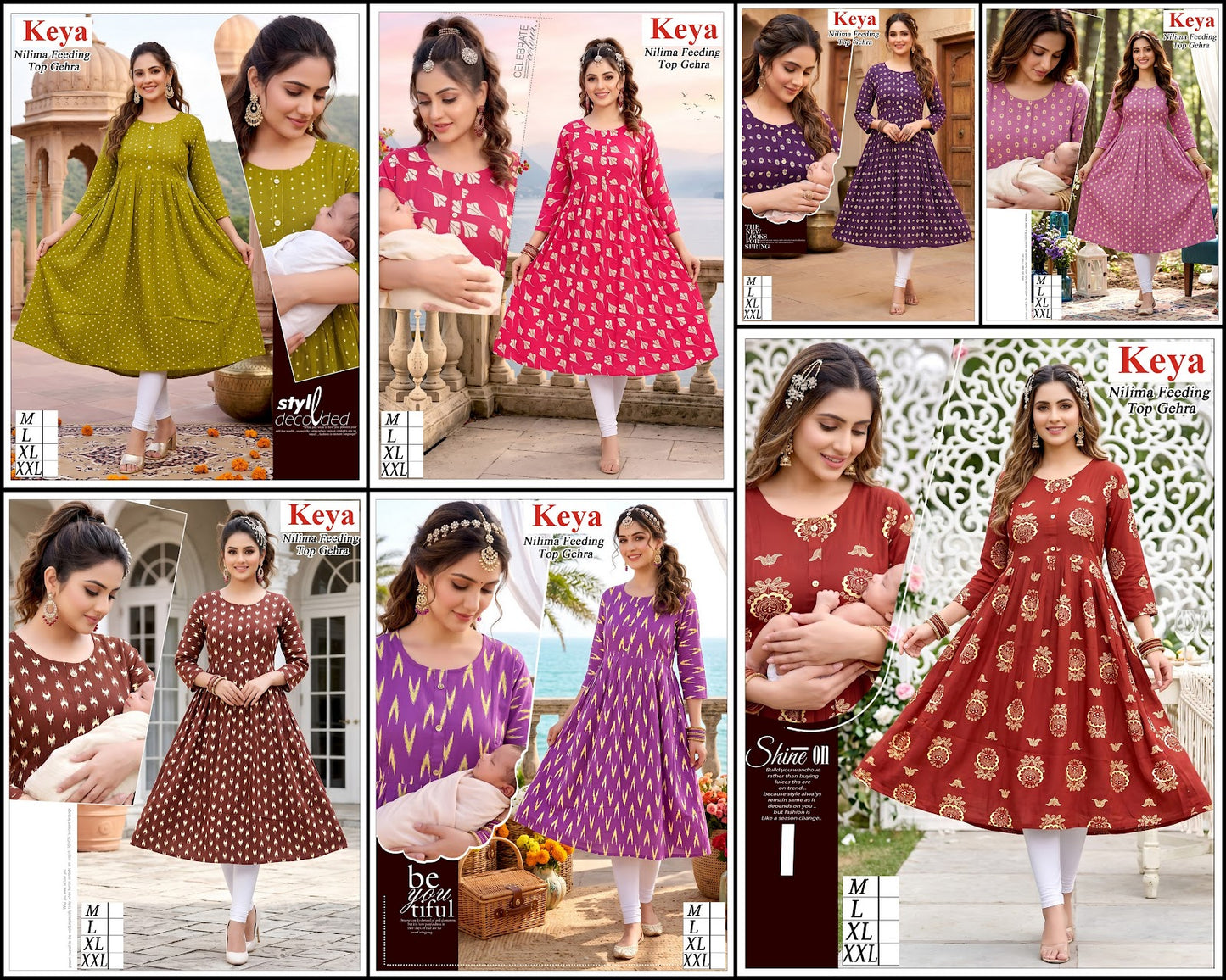 Nilima Ghera Keya Rayon Feeding Kurtis Wholesaler Ahmedabad