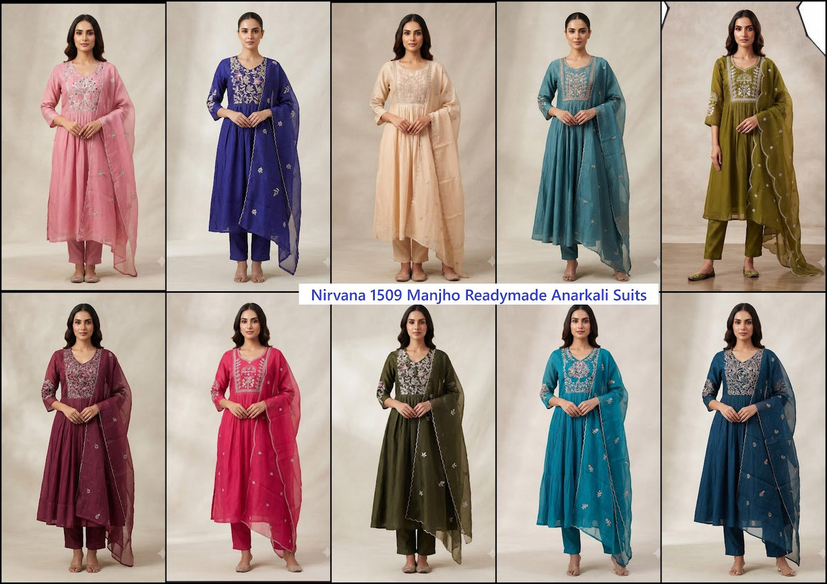 Nirvana 1509 Manjho Chanderi Readymade Anarkali Suits Wholesaler