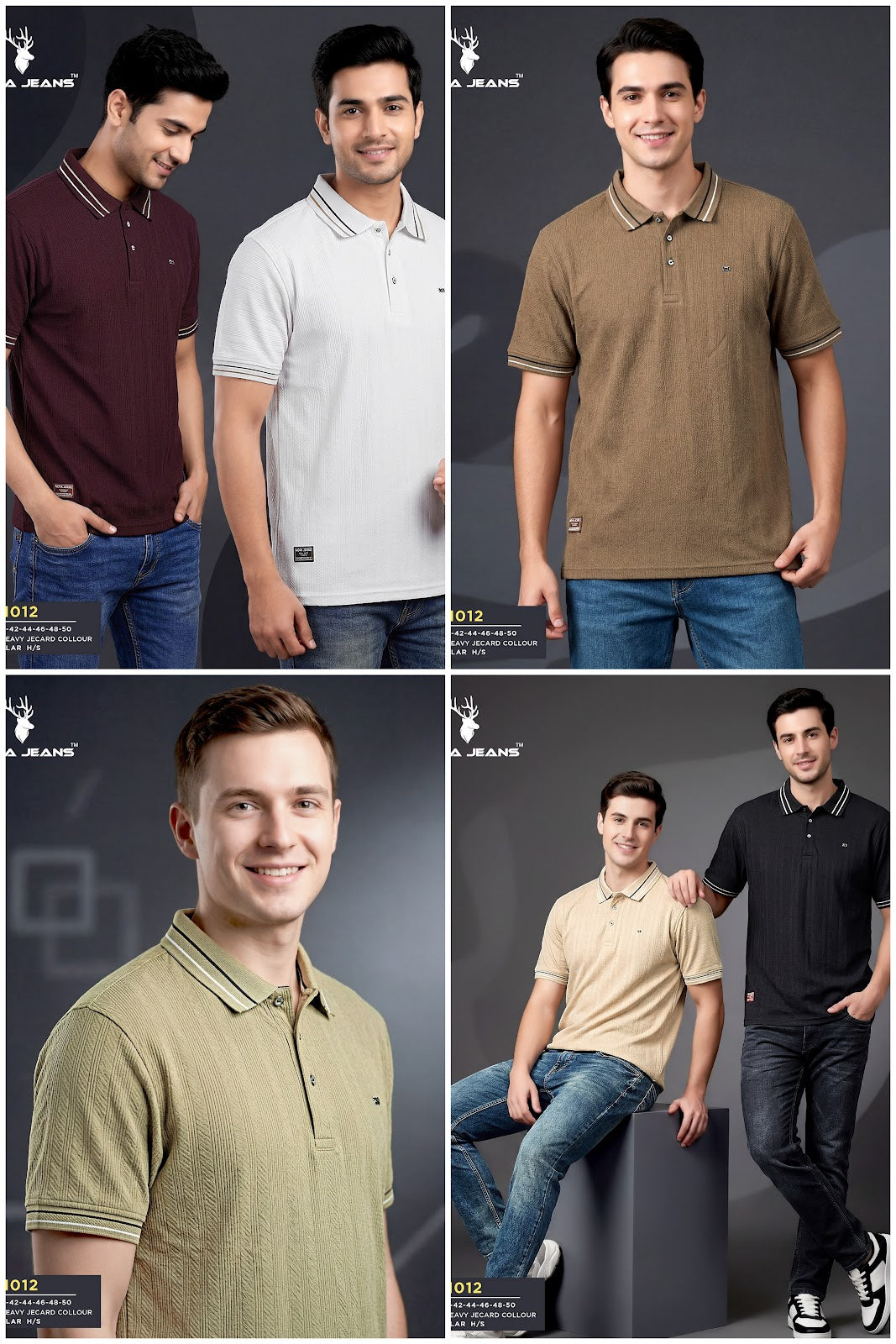Nj 1012 Nova Jeans Jacquard Mens Tshirts Supplier Ahmedabad