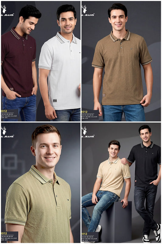 Nj 1012 Nova Jeans Jacquard Mens Tshirts Supplier Ahmedabad