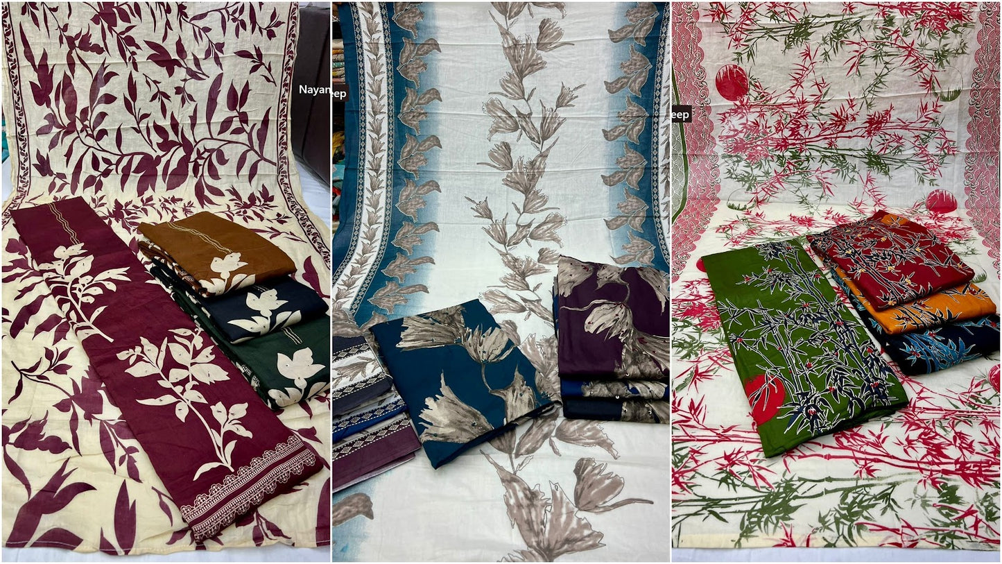 Noor 0303 Nayandeep Jaam Cotton Salwar Suits Wholesaler Gujarat